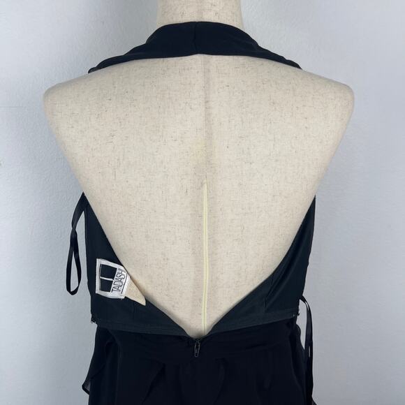 Tadashi Shoji Dress Silk Ruffle Tiered Mini Size 6 Prom Fairy Whimsigoth Y2K - Picture 6 of 12